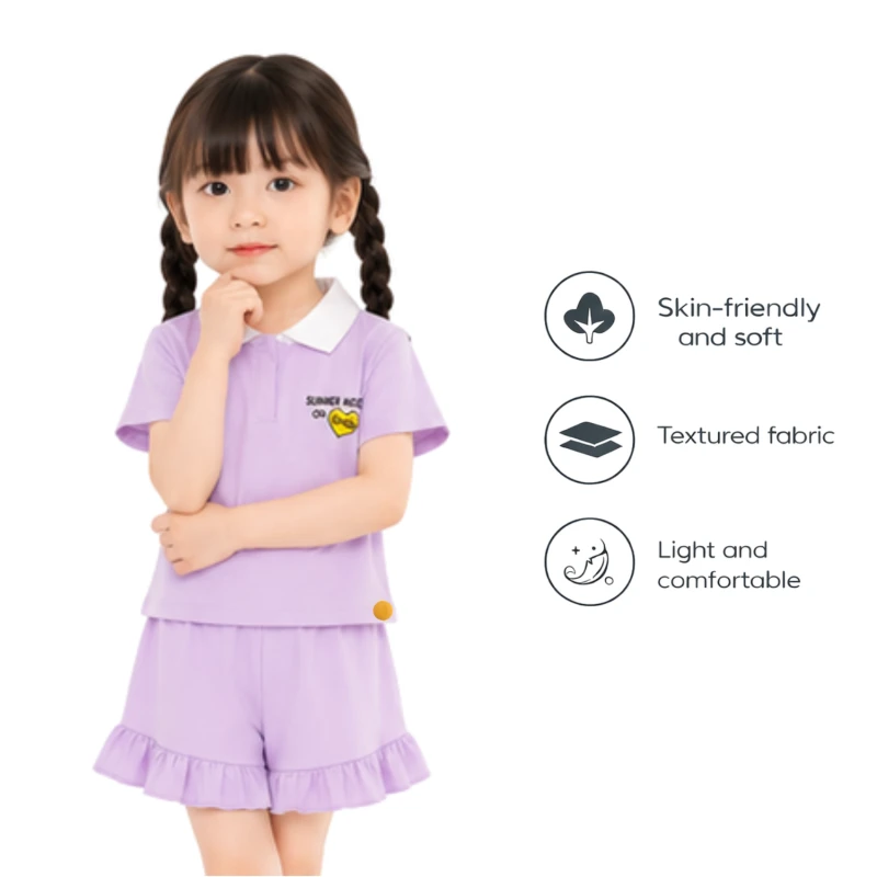 Setelan Anak Perempuan Lilac Motif Summer 