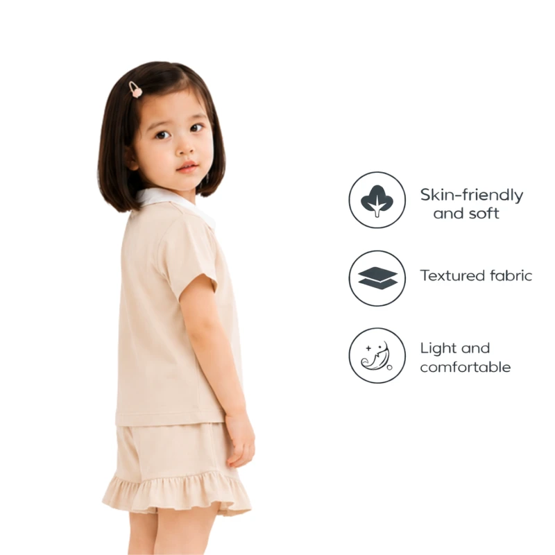 Setelan Anak Perempuan Cream Motif Smile