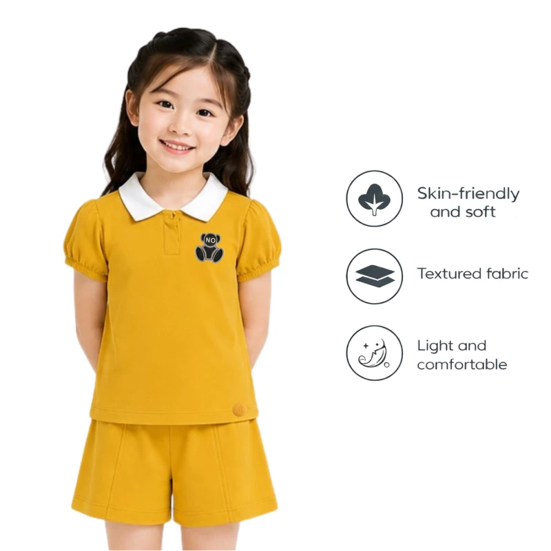 Setelan Anak Perempuan Yellow No Bear 3004