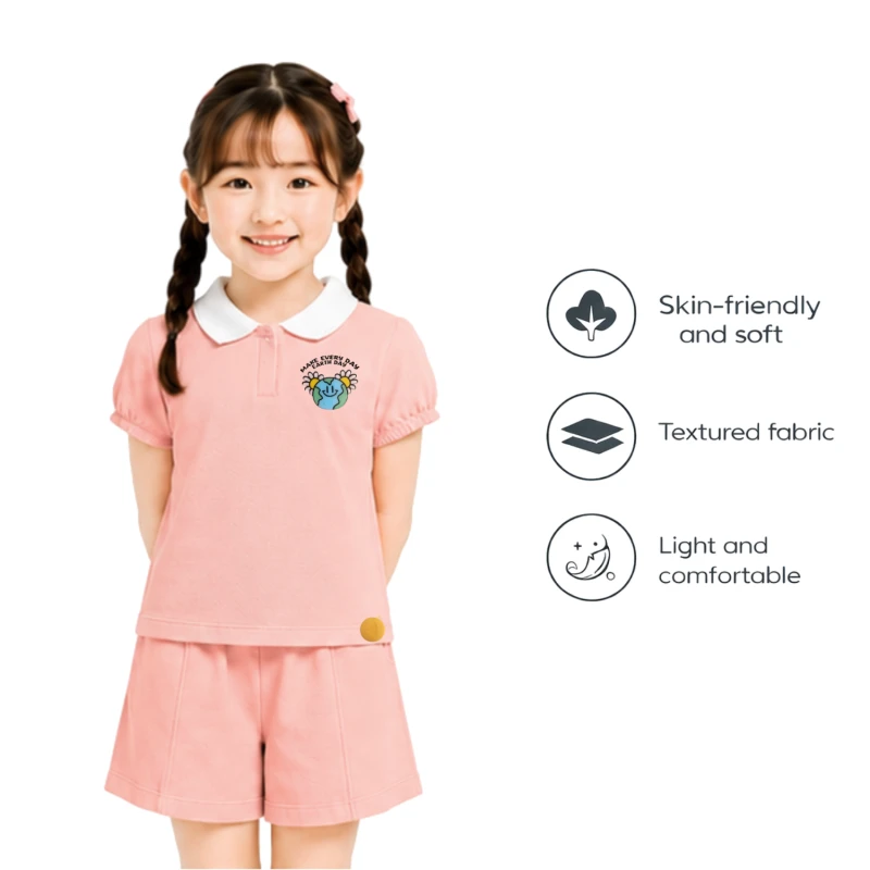 Setelan Anak Perempuan Peach Earth Day 3004