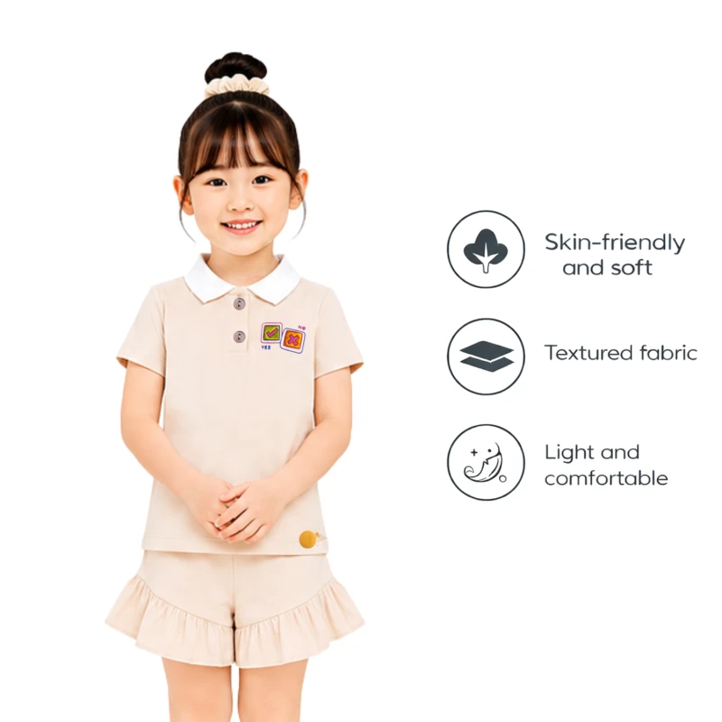 Setelan Anak Perempuan Cream 3005