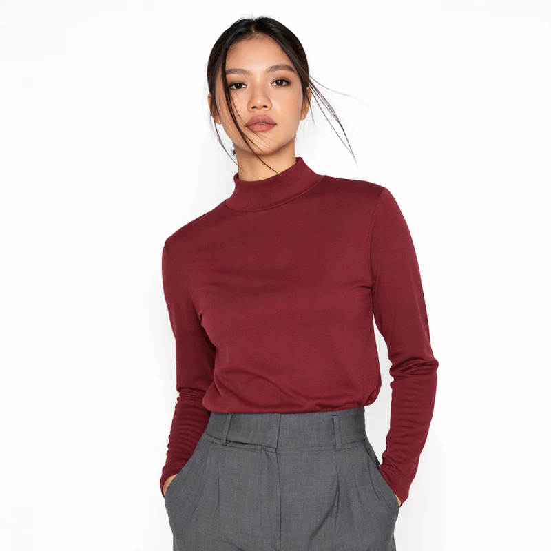 Mockneck Polos Maroon