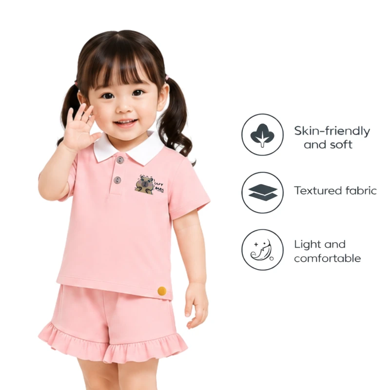 Setelan Anak Perempuan Peach Capy Bara 3005