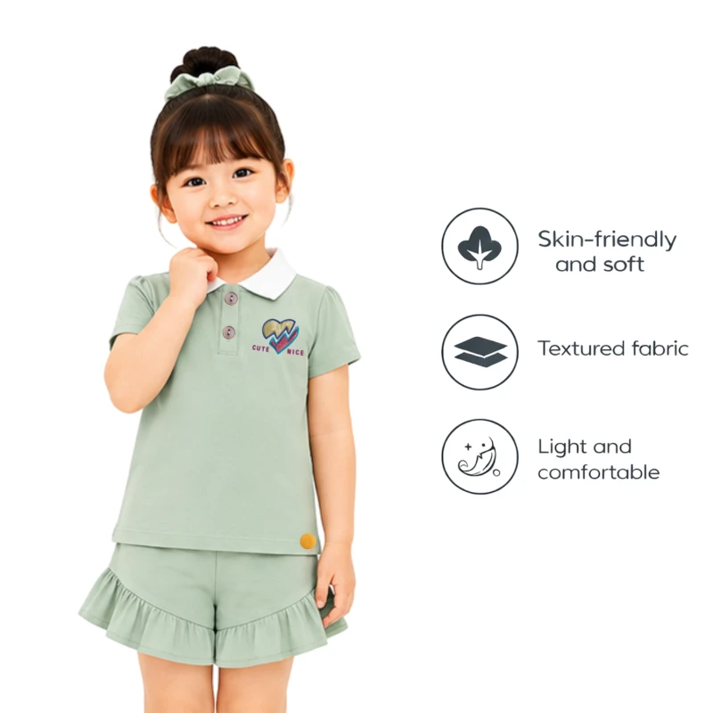 Setelan Anak Perempuan Sage Cute Nice 3005