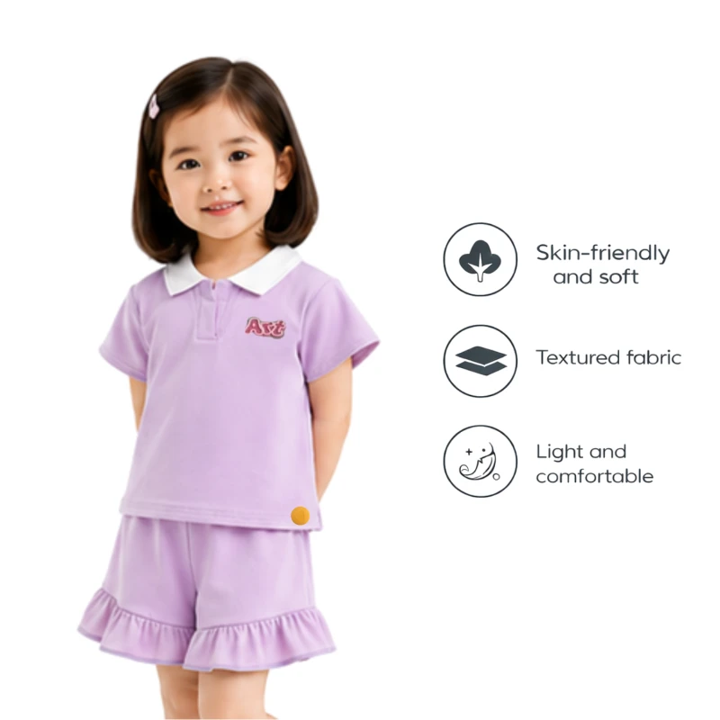 Setelan Anak Perempuan Lilac Motif Art