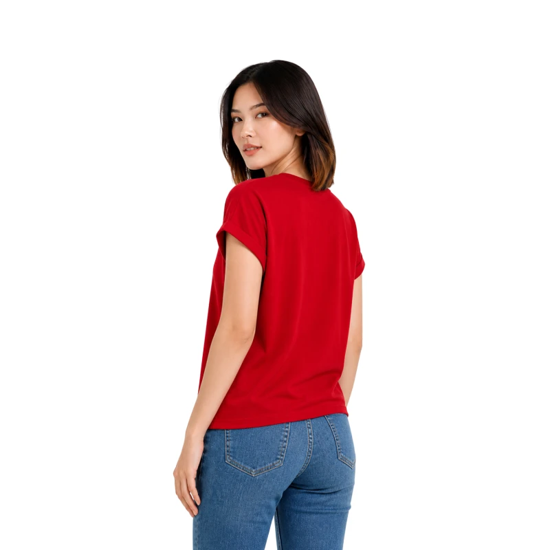 Atasan Wanita Polos V-Neck Maroon