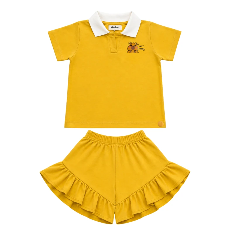 Setelan Anak Perempuan Yellow Motif CapyBara