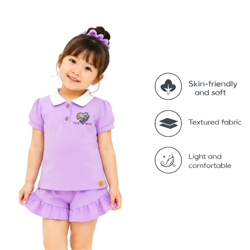 Setelan Anak Perempuan Lilac Cute Nice 3005