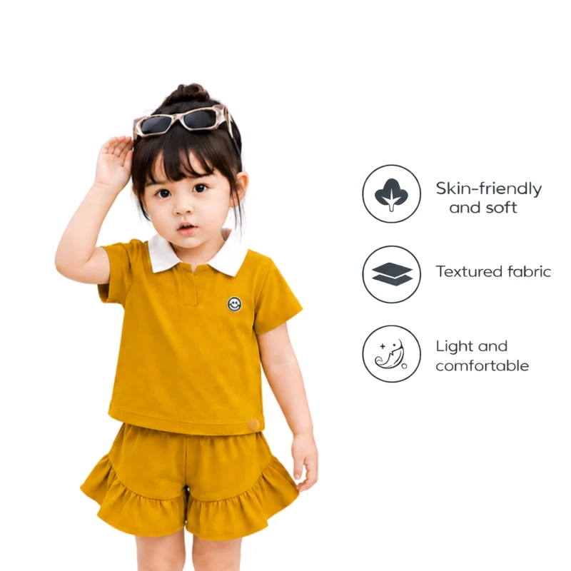 Setelan Anak Perempuan Yellow Emoji