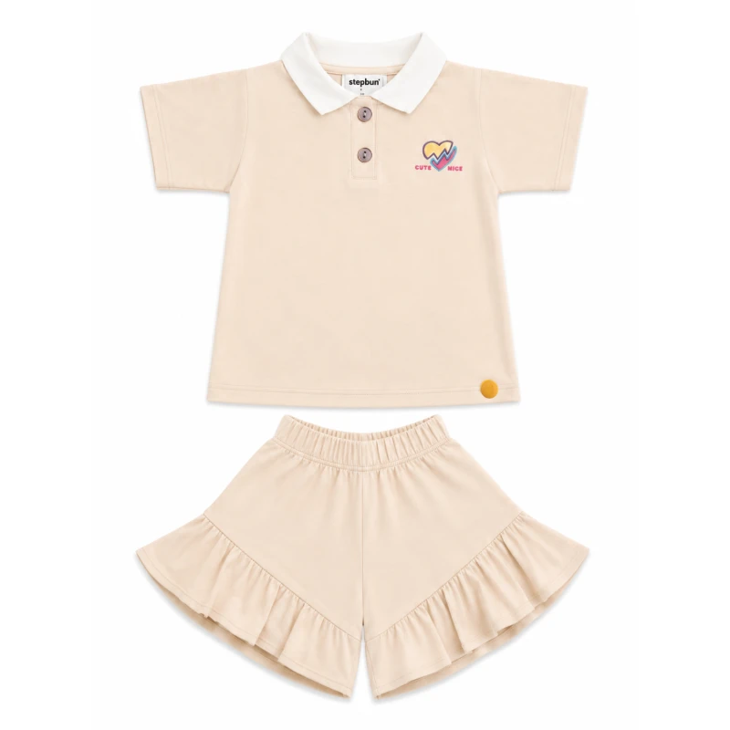 Setelan Anak Perempuan Cream Cute Nice 3005