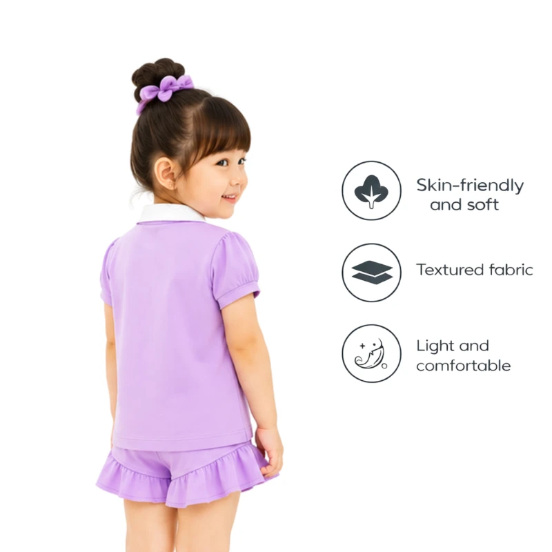 Setelan Anak Perempuan Lilac Cute Nice 3005