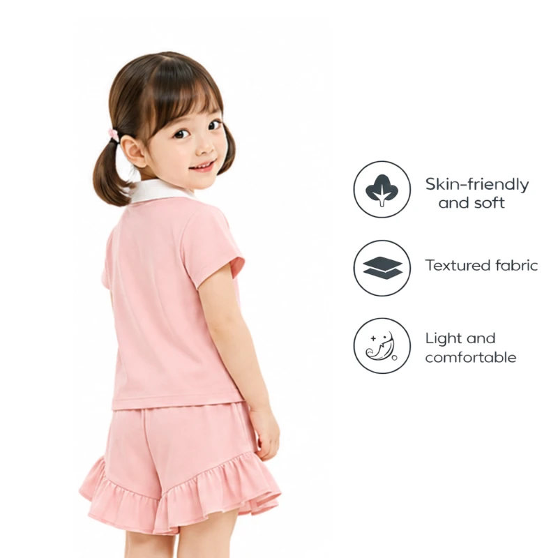 Setelan Anak Perempuan Peach Motif CapyBara