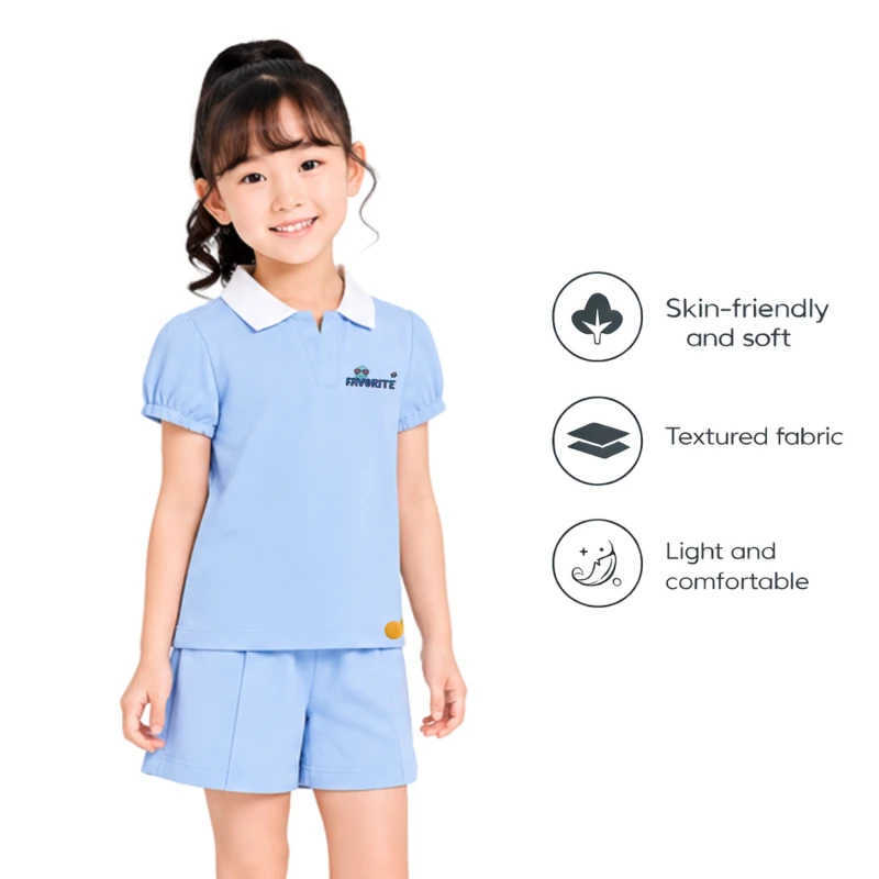 Setelan Anak Perempuan Biru Favorite 3004