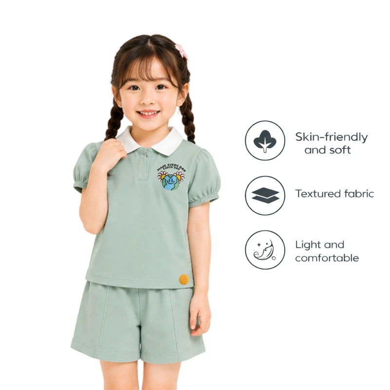 Setelan Anak Perempuan Sage Earth Day 3004
