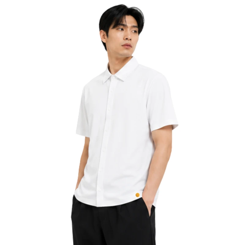 Polo Pria Shirt White Casual 9001