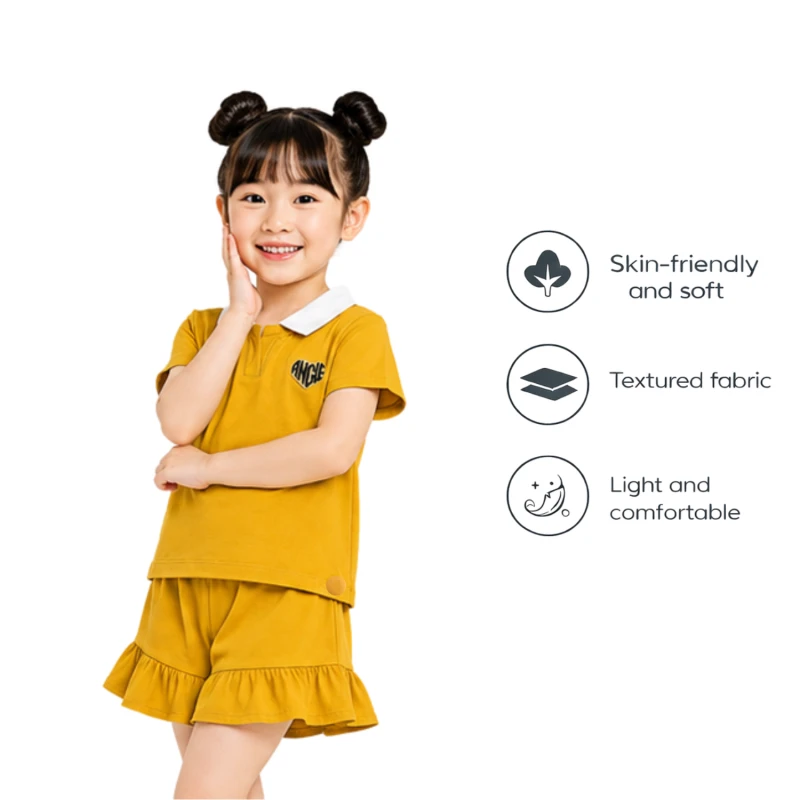 Setelan Anak Perempuan Yellow Motif Angle
