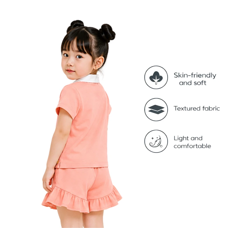 Setelan Anak Perempuan Peach Motif End Your Game