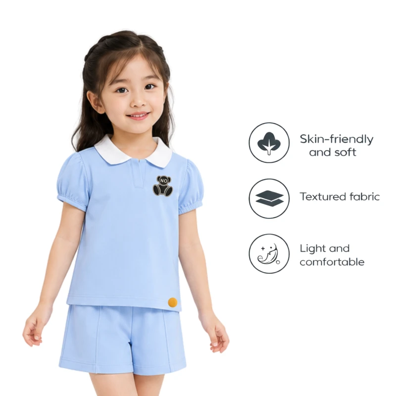Setelan Anak Perempuan Biru No Bear 3004