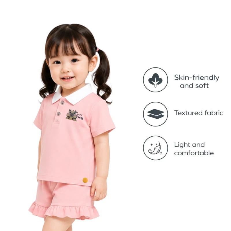 Setelan Anak Perempuan Peach Capy Bara 3005