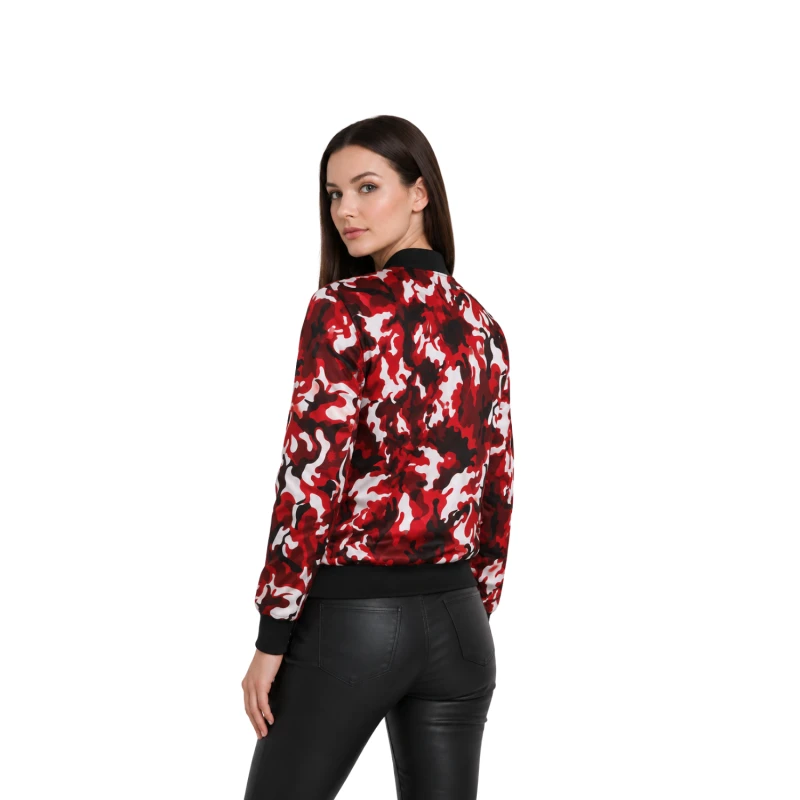 Bomber Wanita Casual Army Look Merah