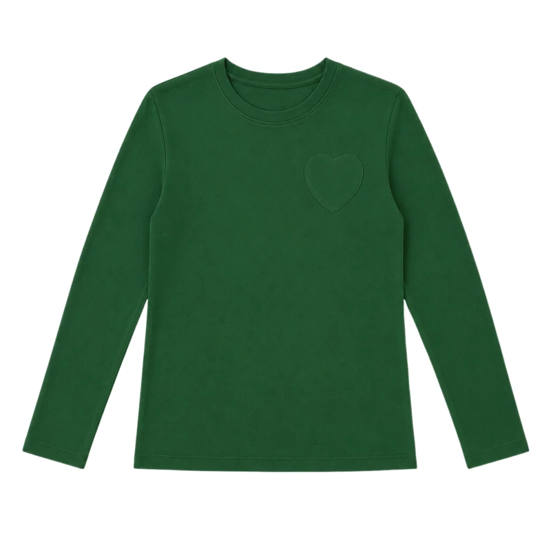 Long Sleeve Wanita Old Navy Basic Tee Green