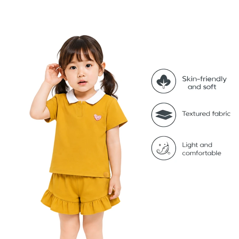 Setelan Anak Perempuan Yellow Motif Happy