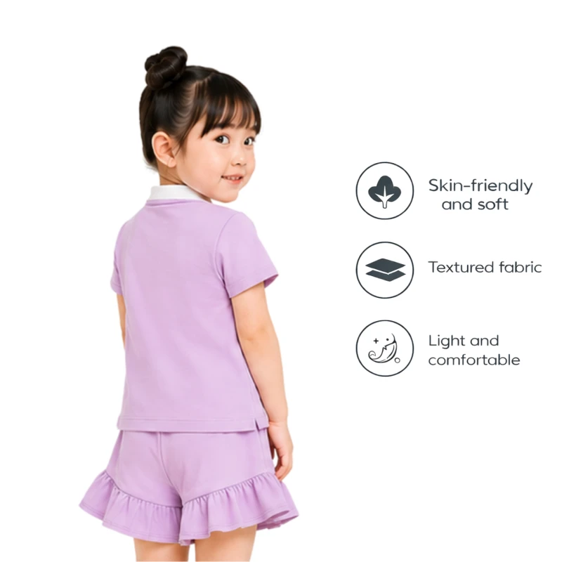 Setelan Anak Perempuan Lilac Motif End Your Game