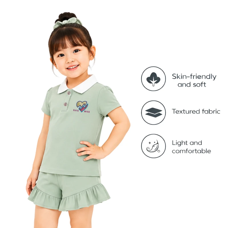 Setelan Anak Perempuan Sage Cute Nice 3005