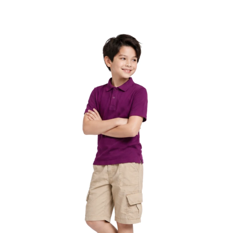 Polo Shirt ungu Casual Look
