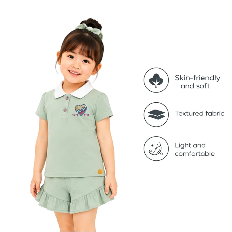 Setelan Anak Perempuan Sage Cute Nice 3005