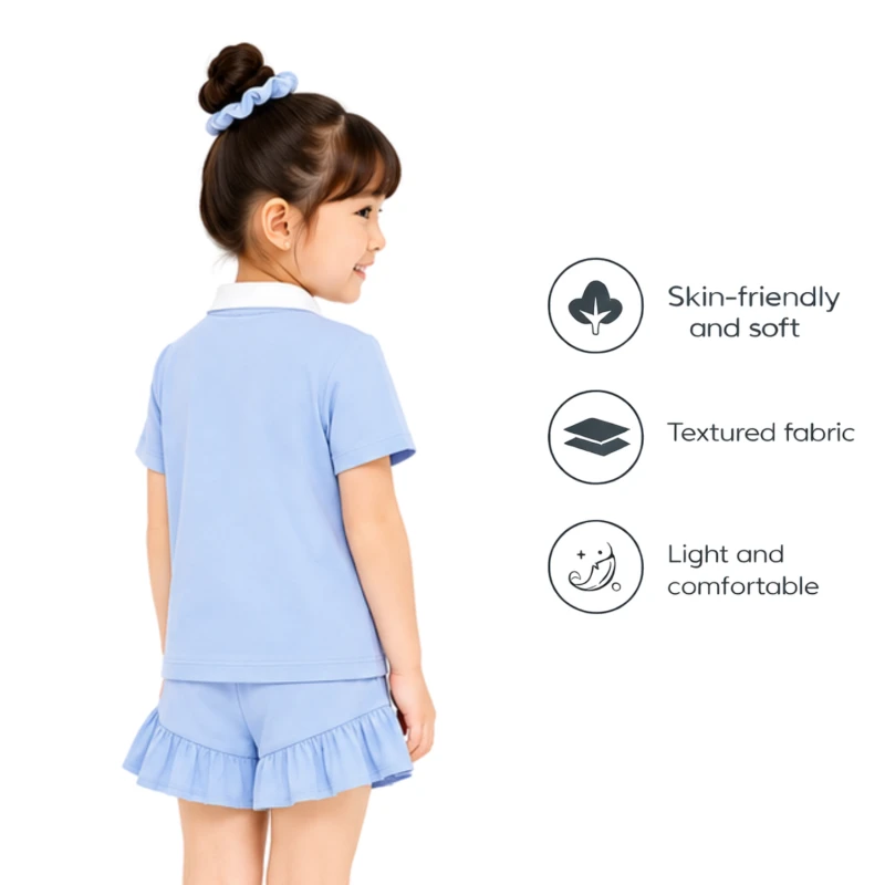 Setelan Anak Perempuan Biru Muda Cute Nice 3005