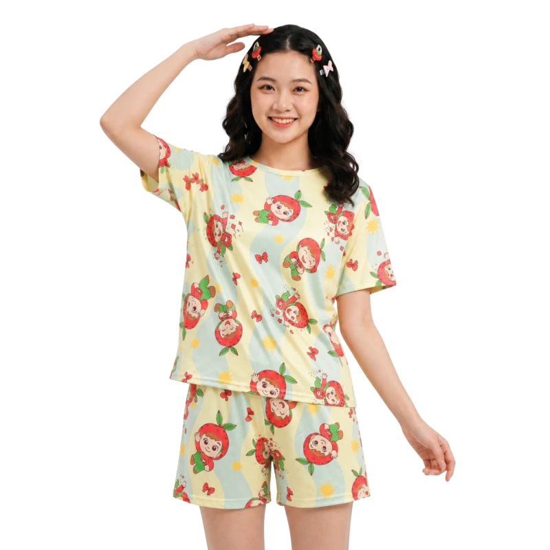 Setelan Piyama Homewear Big Size Motif Melone Green Premium