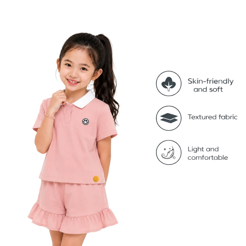 Setelan Anak Perempuan Peach Emoji