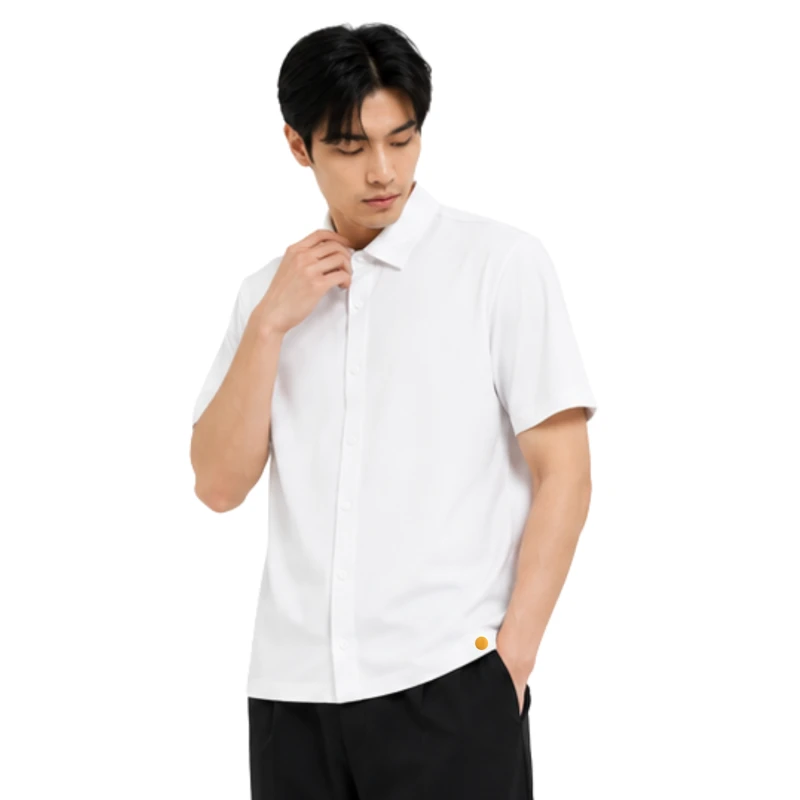 Polo Pria Shirt White Casual 9001