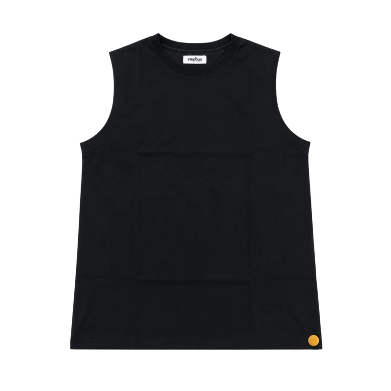 Atasan Tanpa Lengan Singlet Black Top Polycot Premium 9006