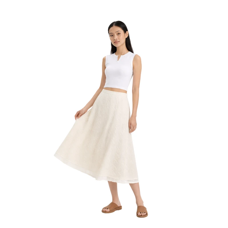 Rok Wanita Lace Cream Elegant Classic