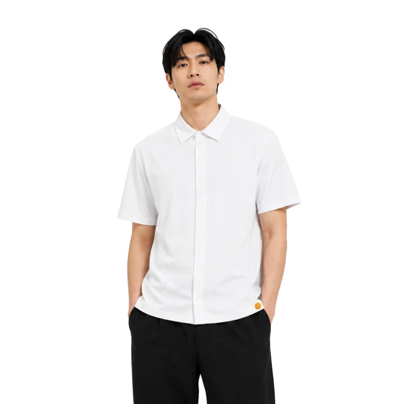 Polo Pria Shirt White Casual 9001