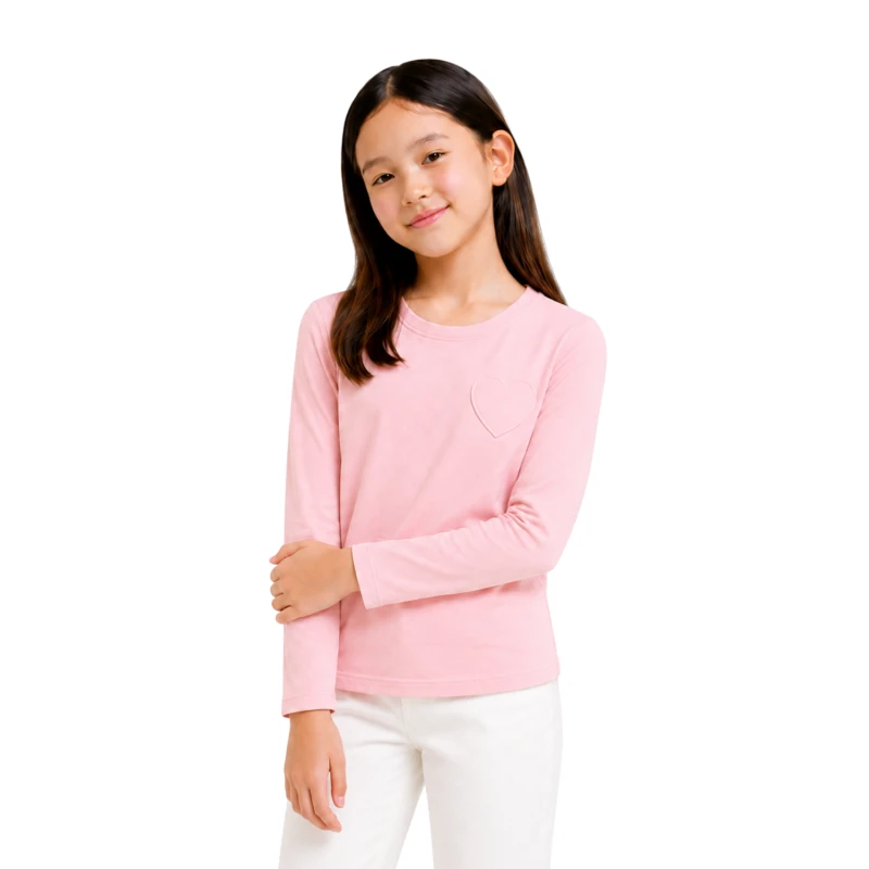 Long Sleeve Wanita Old Navy Basic Tee Pink