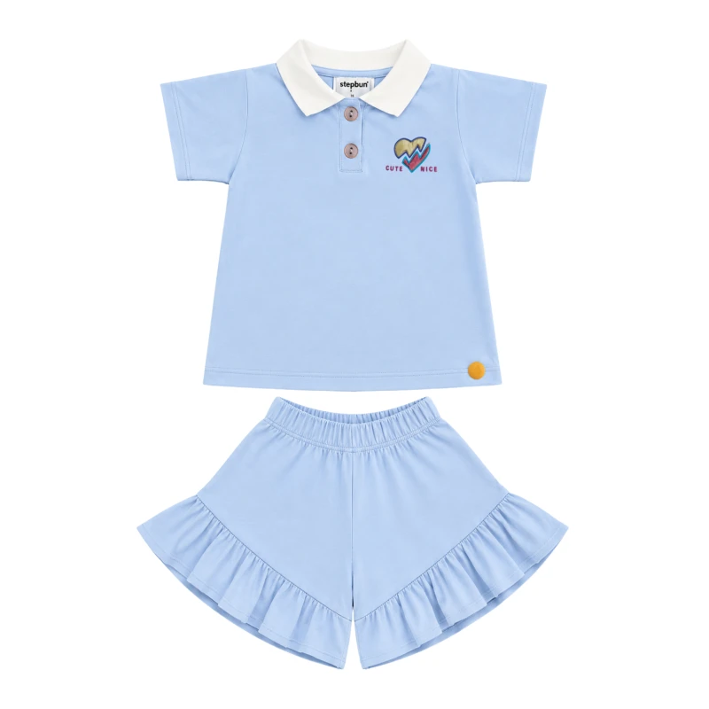 Setelan Anak Perempuan Biru Muda Cute Nice 3005