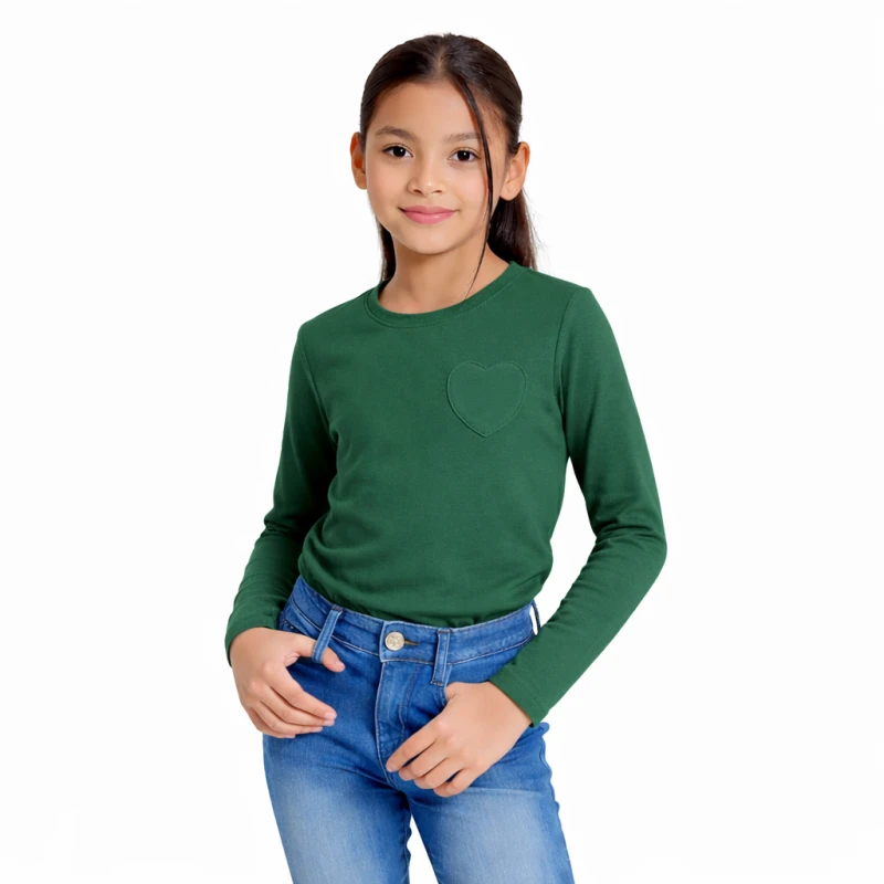 Long Sleeve Wanita Old Navy Basic Tee Green