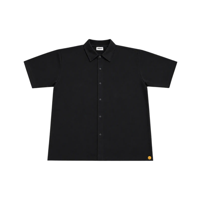 Polo Pria Shirt Black Casual 9001
