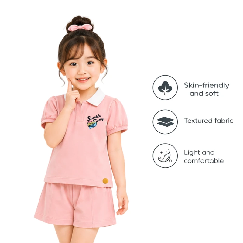 Setelan Anak Perempuan Peach Sparkle 3004