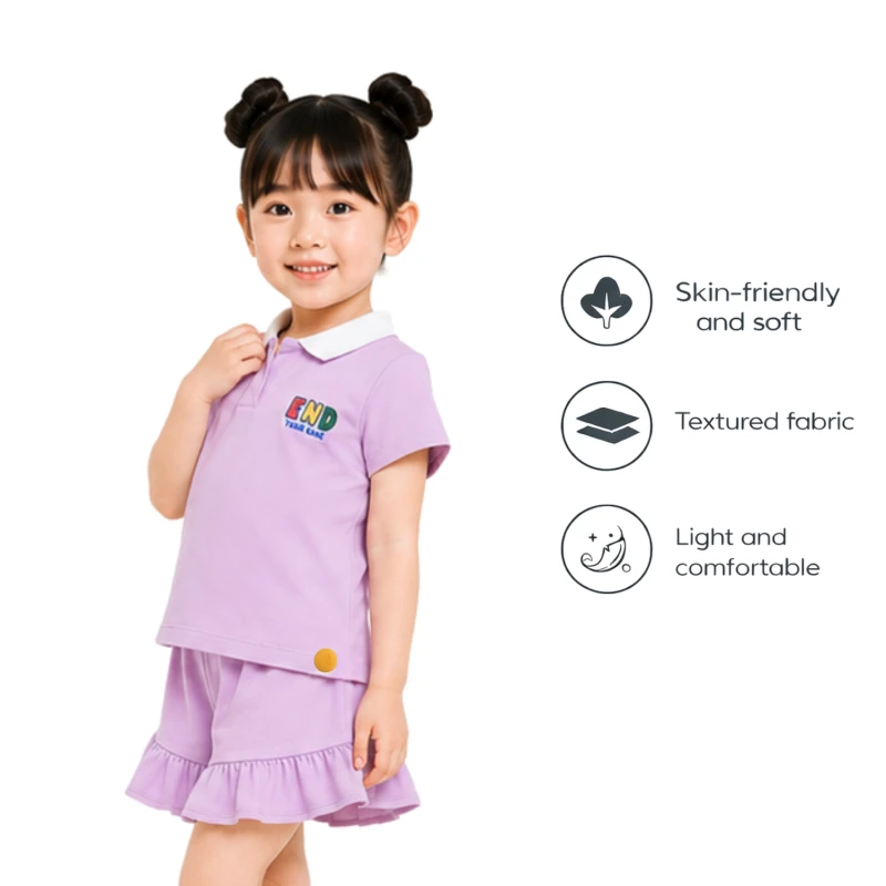 Setelan Anak Perempuan Lilac Motif End Your Game