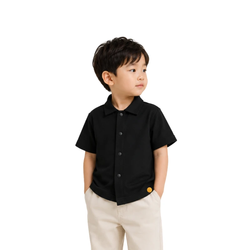Polo Kids Black Casual Look