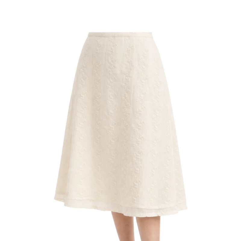 Rok Wanita Lace Cream Elegant Classic