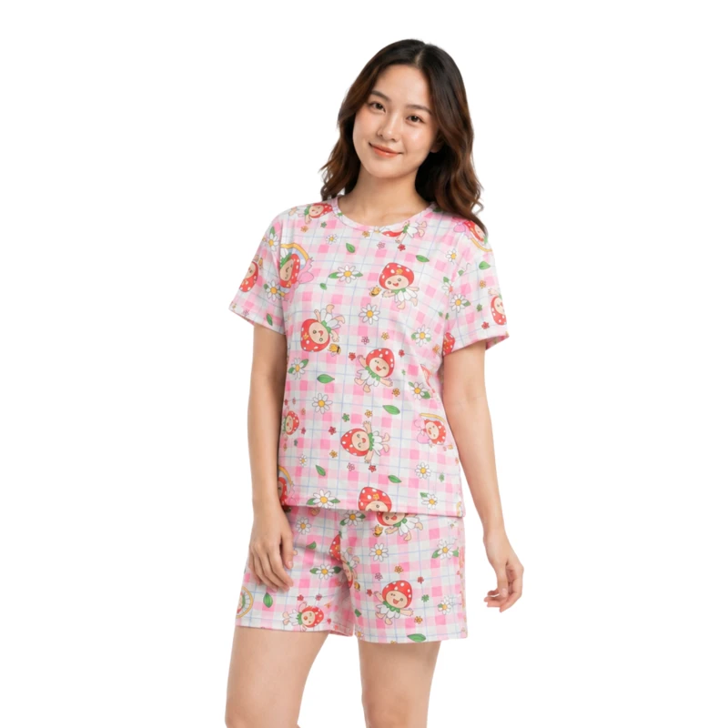 Setelan Piyama Homewear Big Size Motif Sobielala Pink Premium