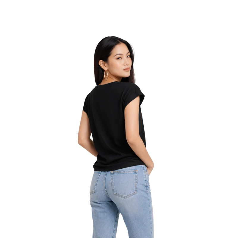 Kaos Wanita O-Neck Hitam