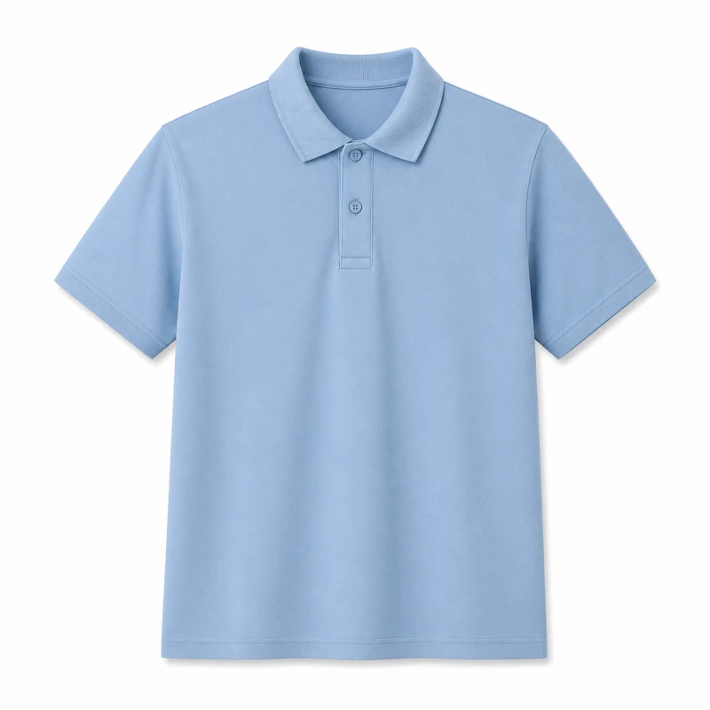 Polo Shirt Biru Muda Casual Look