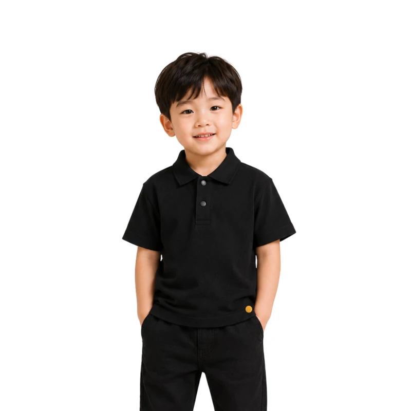 Polo Kids Black Casual Look 3002