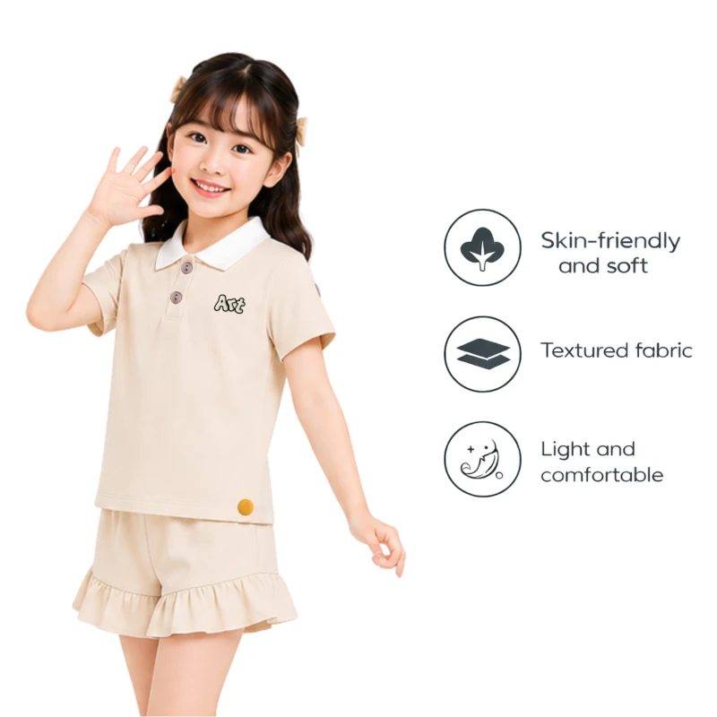 Setelan Anak Perempuan Cream Art 3005